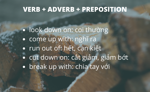 Verb + adverb + preposition